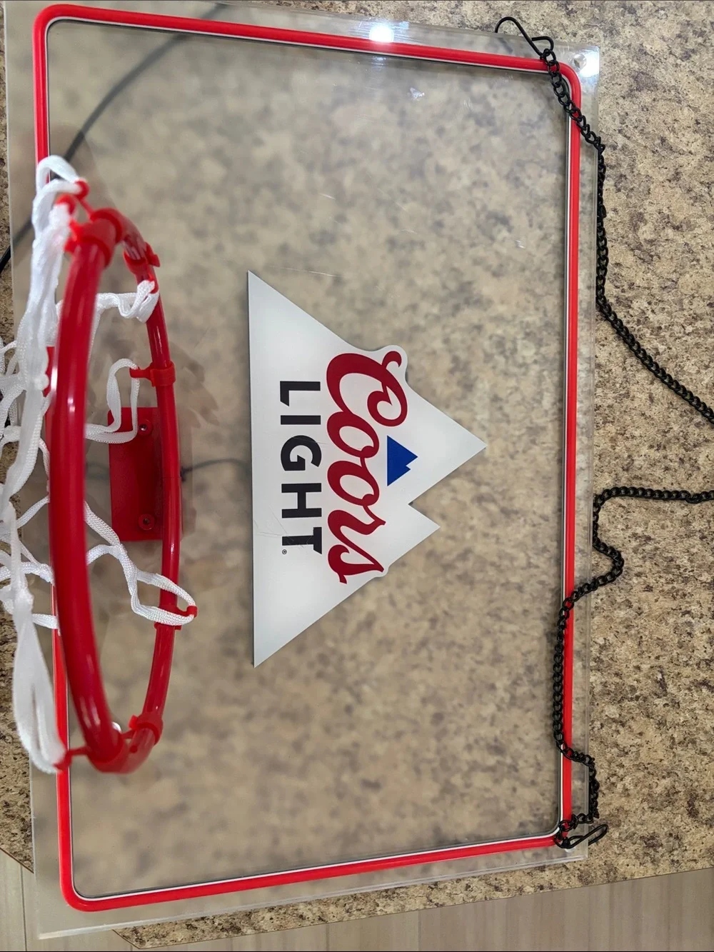 Coors Light Red Neon Basketball Hoop Wall Sign